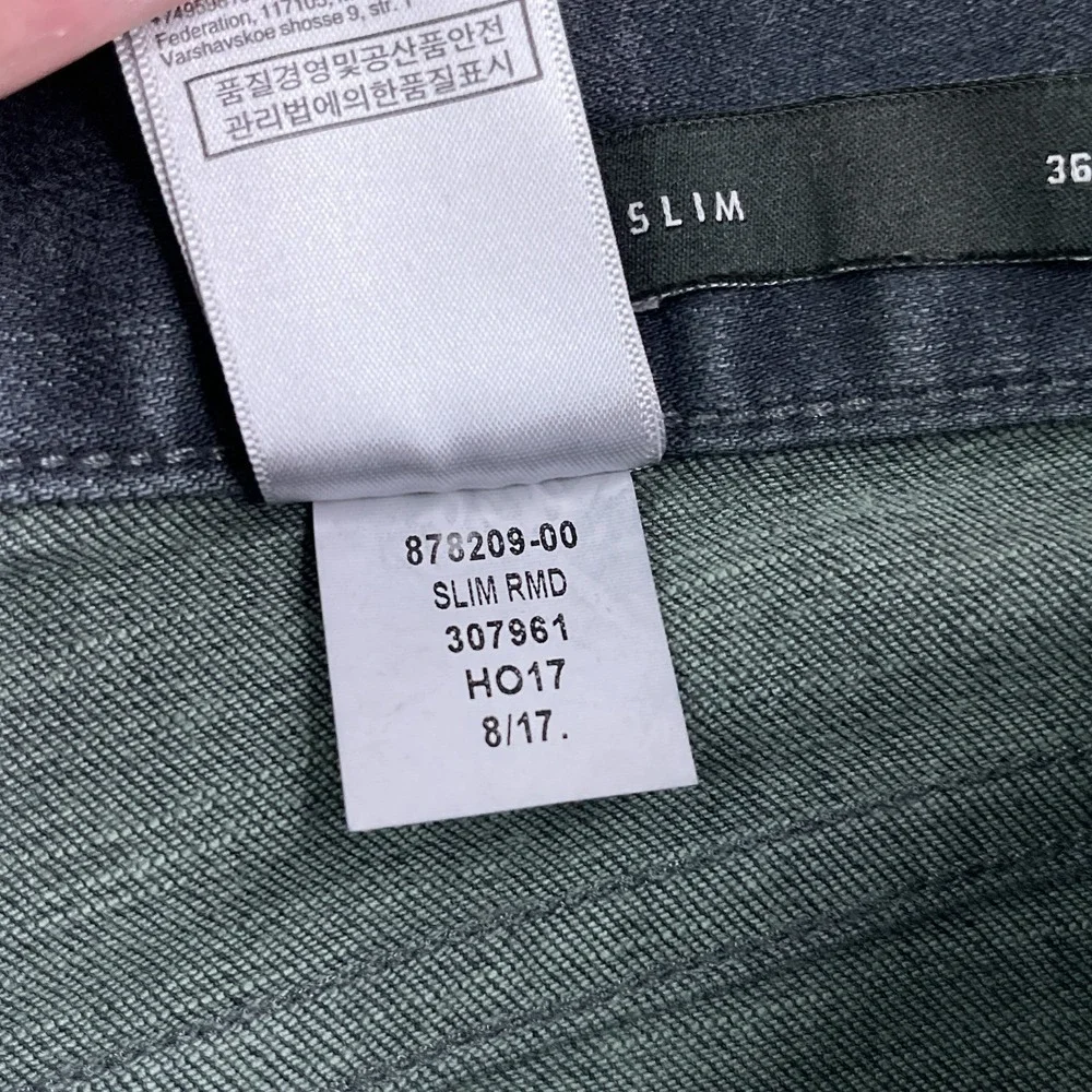 Banana Republic Jeans Mens 36x32 Gray‎ Black Slim Rapid Movement Denim Stretch